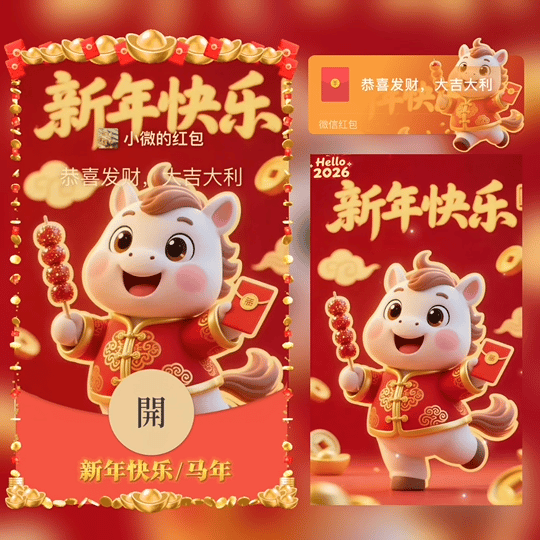 新年快乐/马年/tao红包封面皮肤