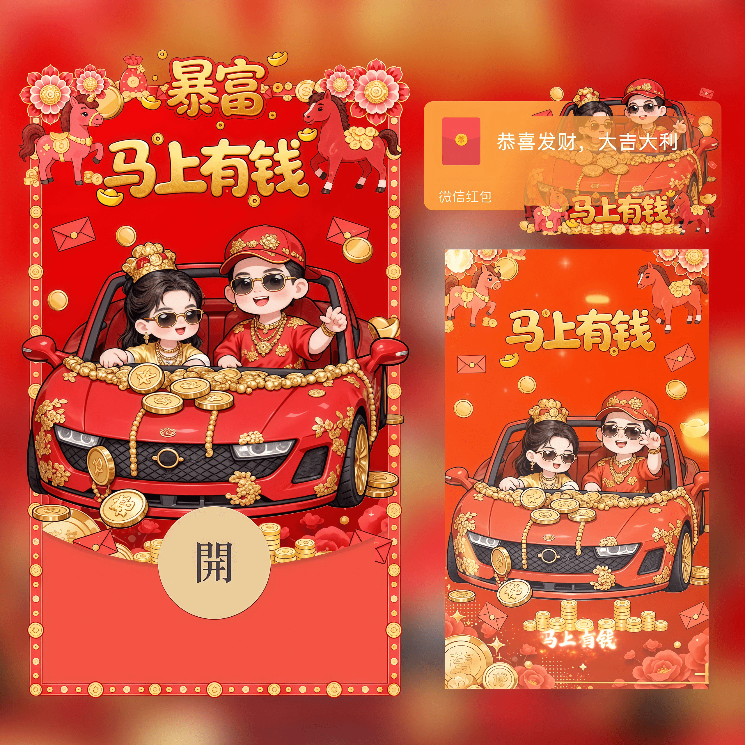 【红包封面】暴富马上有钱/2026新年快乐/tt