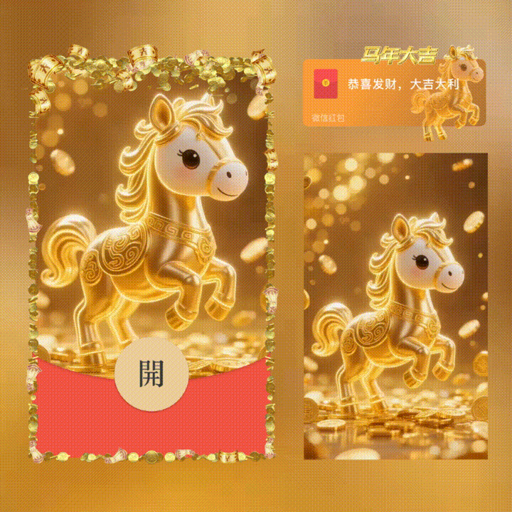 马年大吉/新年快乐/xn红包封面皮肤