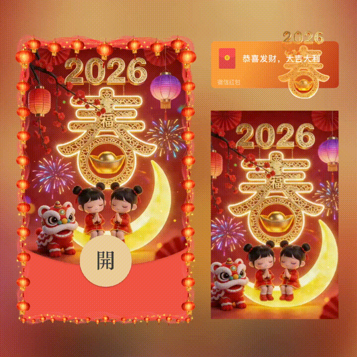 2026春-新年快乐/新版动态/xn红包封面皮肤