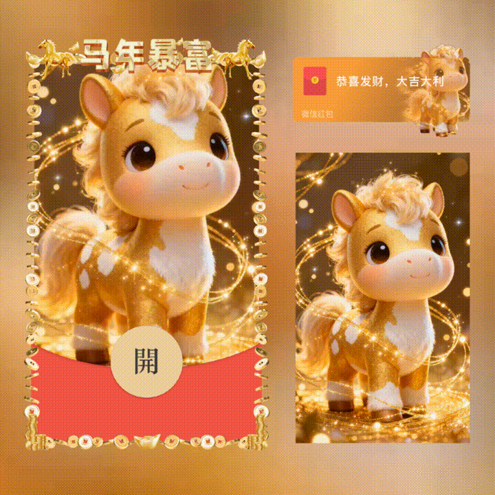 马年暴富/新年快乐/xn红包封面皮肤