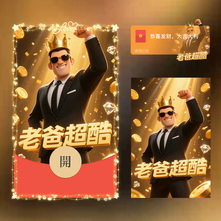 老爸超酷/父亲节快乐/xn红包封面皮肤