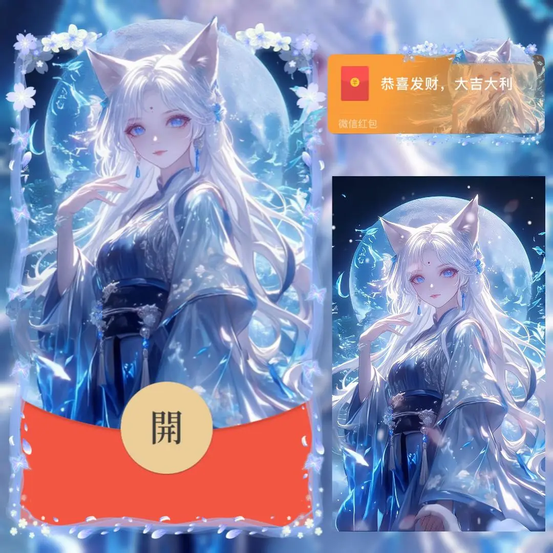 【卡密兑换】微信红包封面『夕颜少女』官方卡密丨端内兑换丨24小时自助提卡！