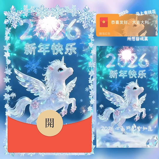2026新年快乐 心之所念皆如愿 /bz红包封面皮肤