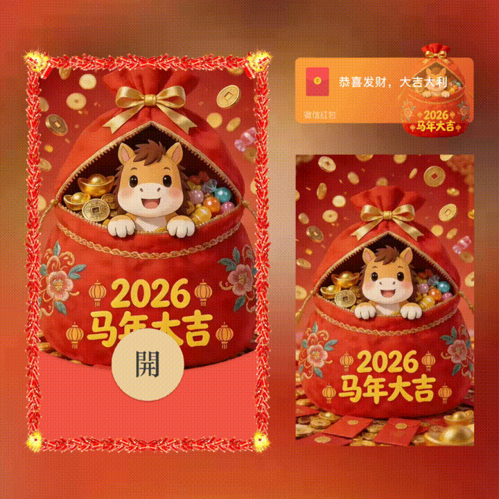 2026马年大吉/新版动态/xn红包封面皮肤
