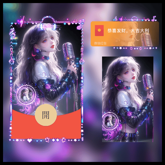 【红包封面】赛博朋克唱歌女孩/本来应该从从容容游刃有余/新版动态tt