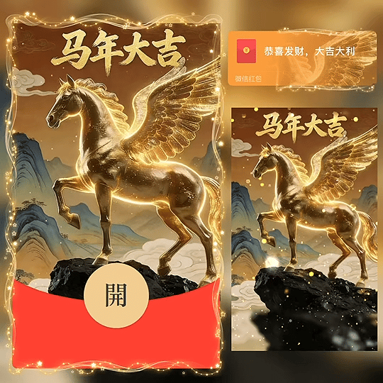 【红包封面】马年大吉 敦煌金马 /bz