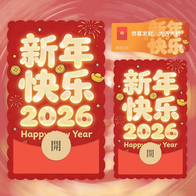 2026新年快乐烟花/新版动态+音乐/yhai红包封面皮肤