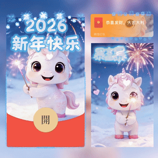 2026新年快乐/可爱马宝宝/bc红包封面皮肤