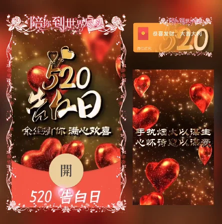 【卡密兑换】微信红包封面『520告白日/动态/xn』官方卡密丨端内兑换丨24小时自助提卡！