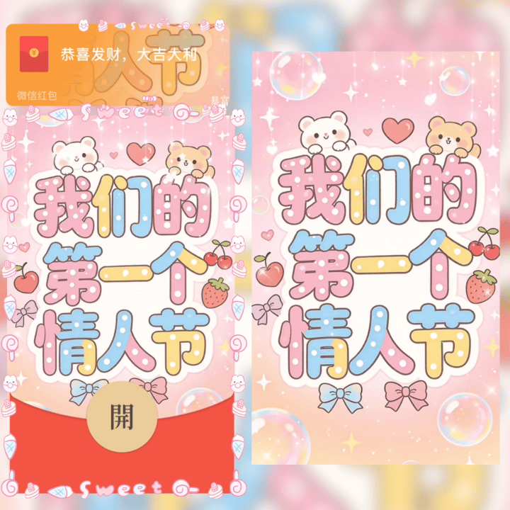 我们的第一个情人节/情人节/sq红包封面皮肤