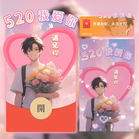 520我爱你/男生/新版动态/cs红包封面皮肤