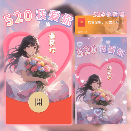 520我爱你/女生/新版动态/cs红包封面皮肤
