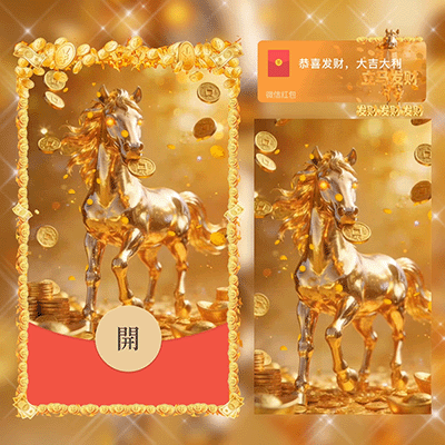 立马发财/动态音乐/2026新年快乐/qiqi红包封面皮肤