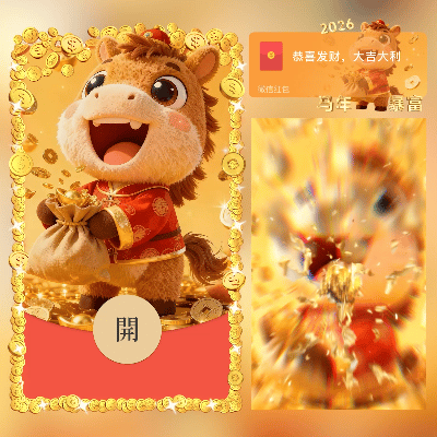 2026马年暴富/新年快乐/新版动态/cs红包封面皮肤