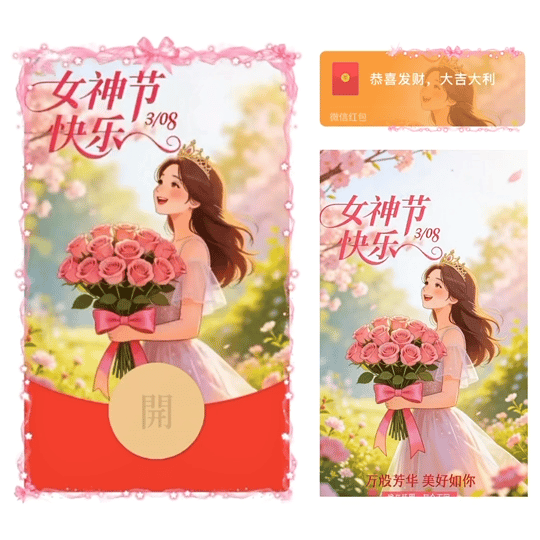 3.8女神节快乐2/动态/yj红包封面皮肤
