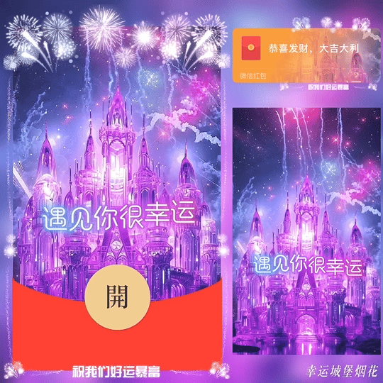 幸运城堡烟花 /bz红包封面皮肤