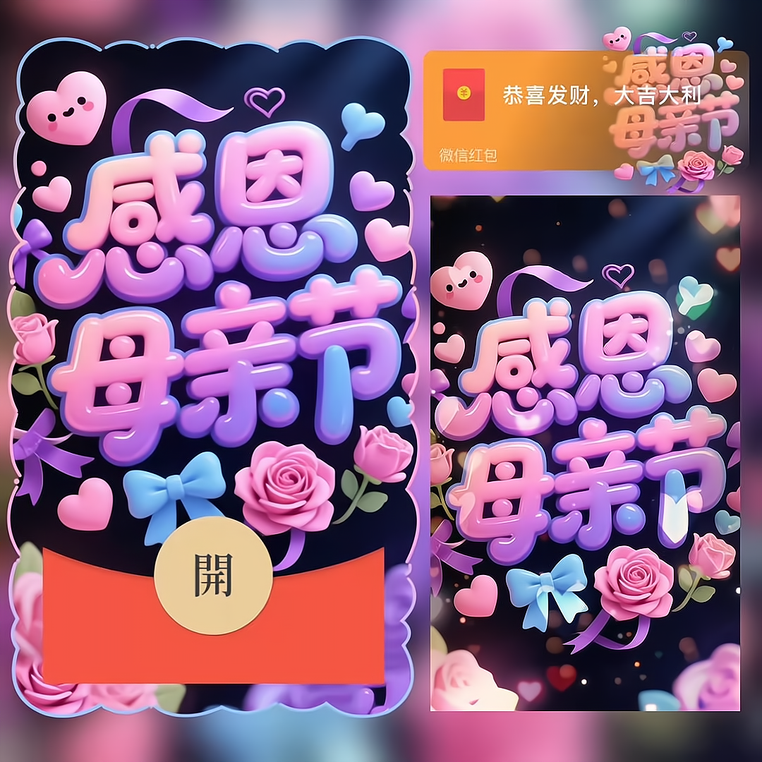 感恩母亲节/bao红包封面皮肤