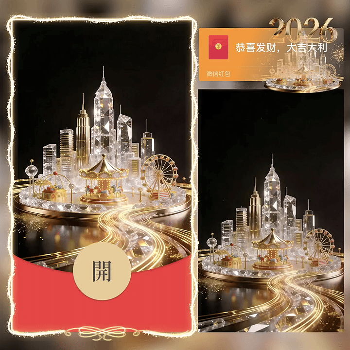 2026新年快乐烟花/新版动态/yc红包封面皮肤