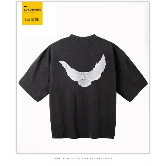 Round neck printed loose short sleeve T-shirt
