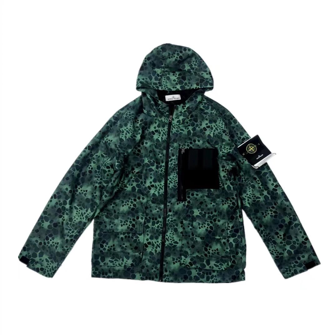 S - Stone Black Speckled Zip-Up Hooded Jacket