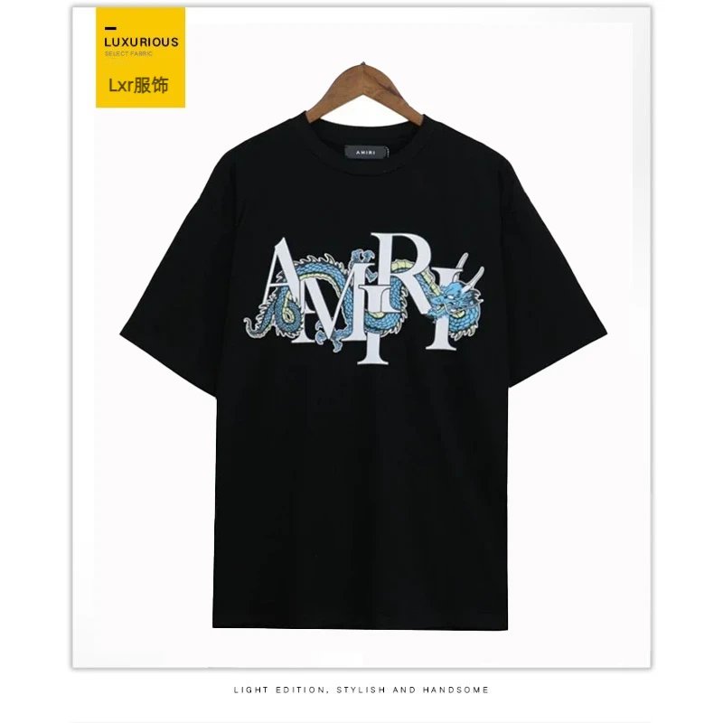 Splashing Ink Flow Paint Camouflage Starry Sky Graffiti Letter Short Sleeve High Street Couple's T-shirt