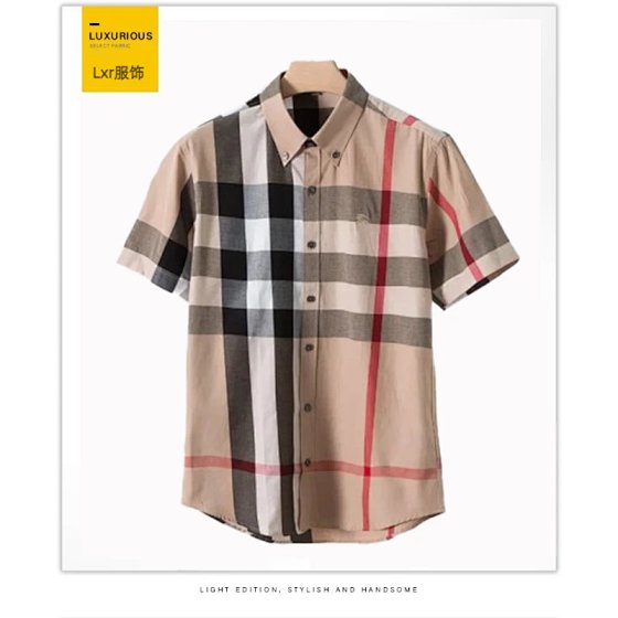 Men's 4 Color Short Sleeve Shirt Fashion Casual Plaid Shirt