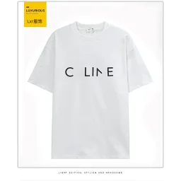 thumbnail for Summer monogram print men's and women's loose short-sleeved T-shirts