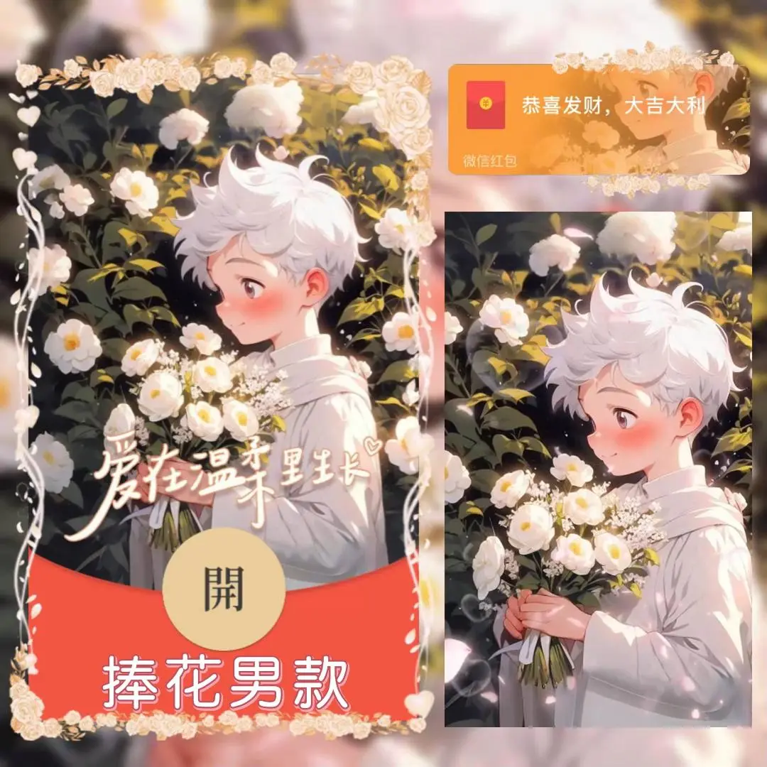 【红包封面】捧花男款