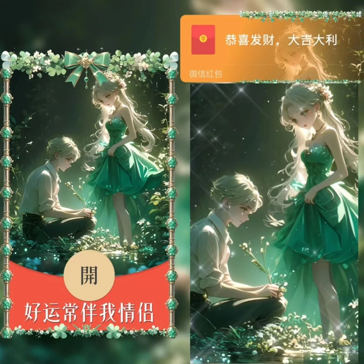 【红包封面】好运常伴我情侣/xy