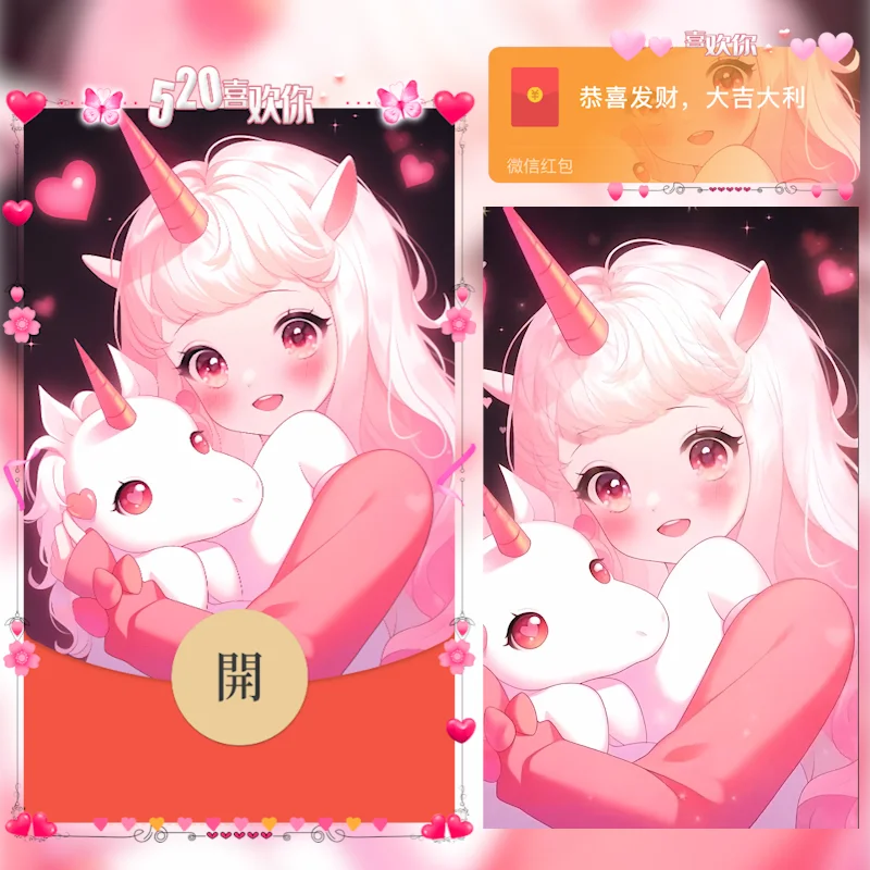 【红包封面】独角兽小女孩/hs