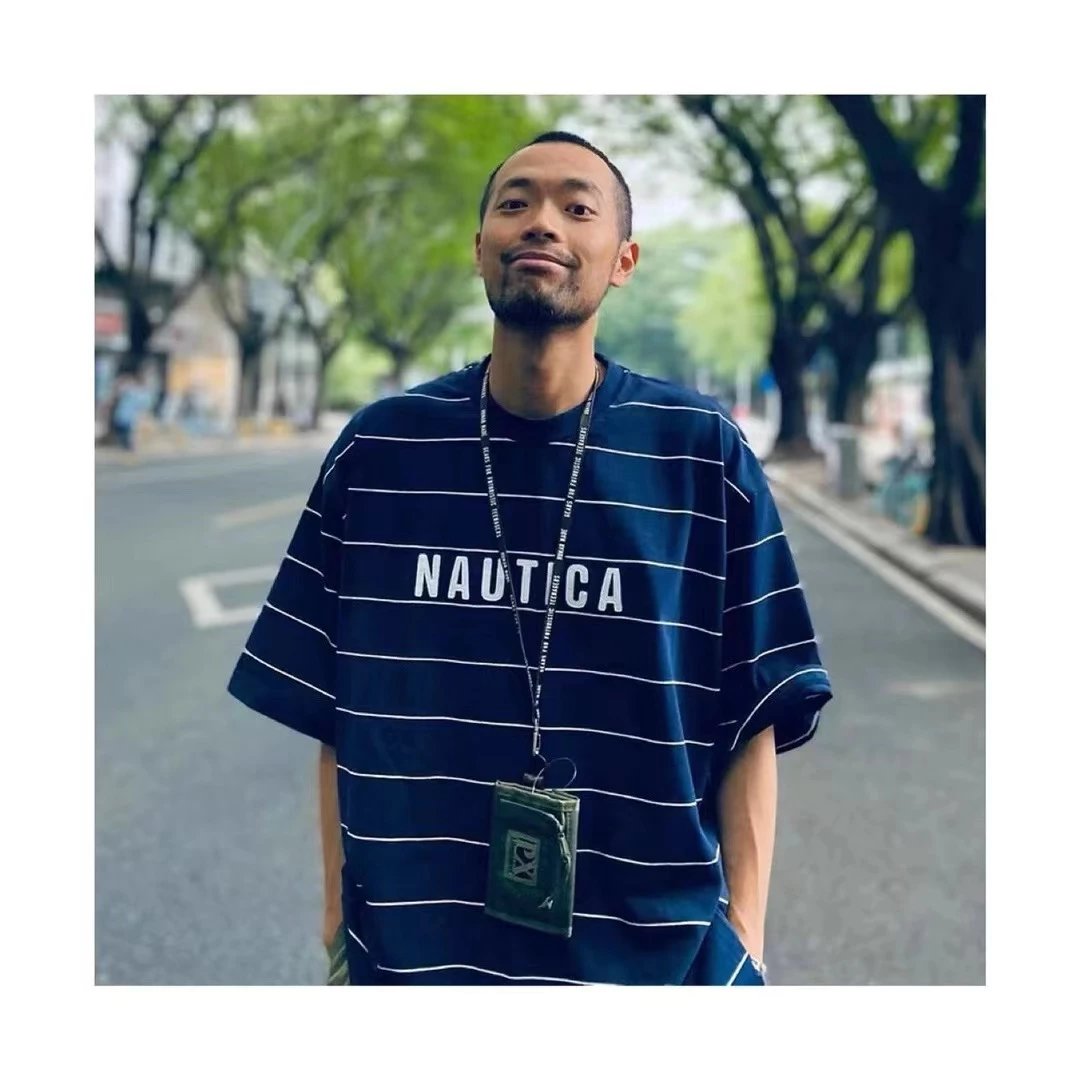 Design Nautica Striped Logo T-Shirt Gray T-Shirts - 15