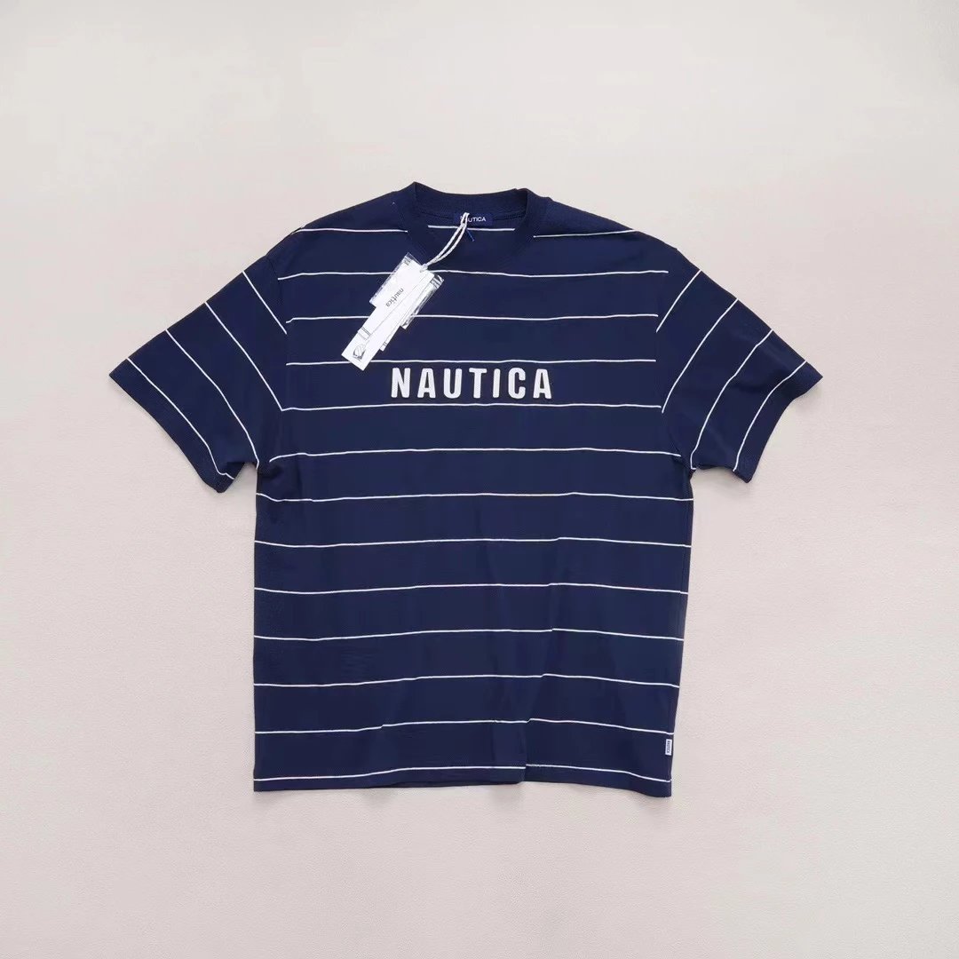 Design Nautica Striped Logo T-Shirt Gray T-Shirts - 5