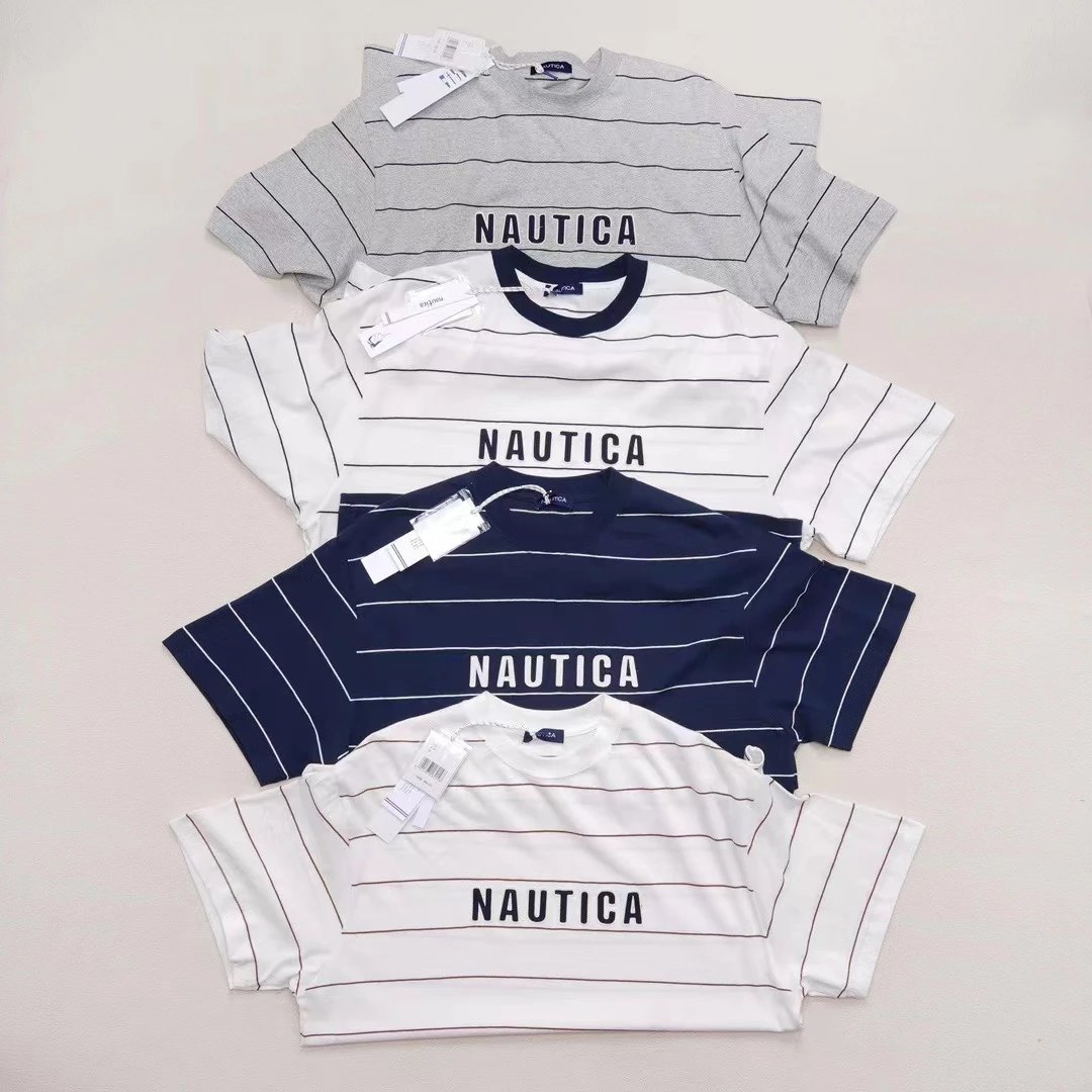 Design Nautica Striped Logo T-Shirt Gray T-Shirts - 2