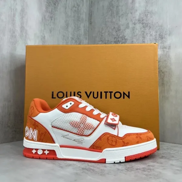 Louis Vuitton Trainer Monogram Denim Blue White Sneakers - 15