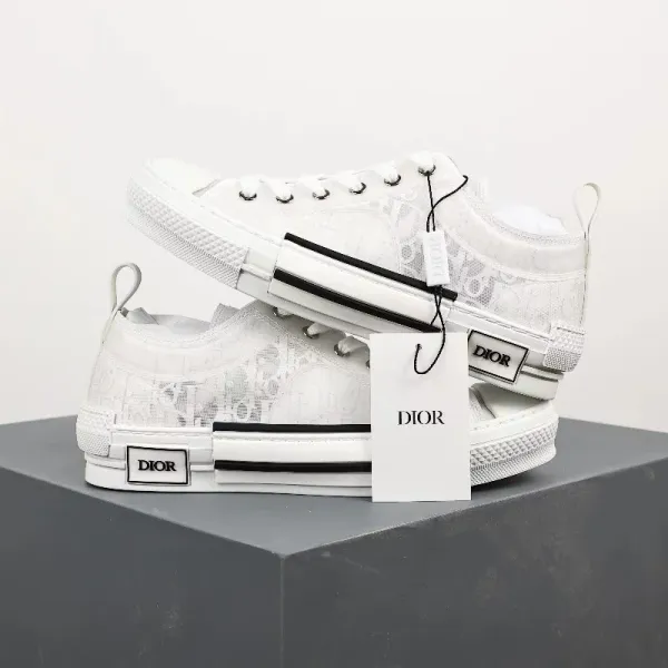 Dior B23 Low White Lace Sneakers - 1
