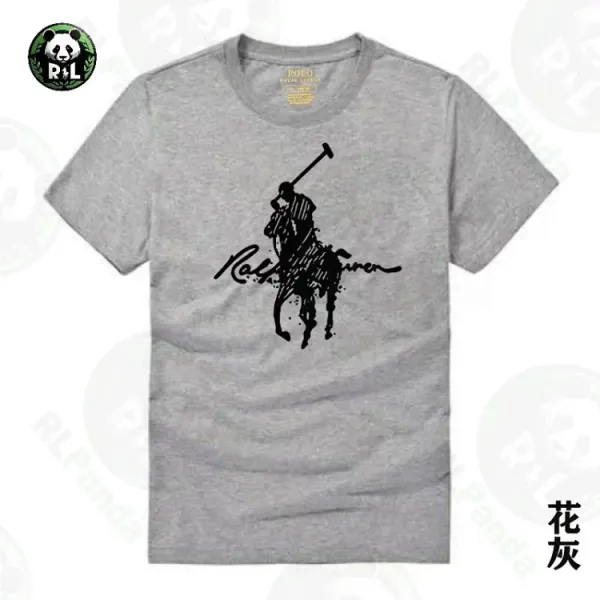 Ralph Lauren Polo Player Graphic T-Shirt Heather Gray - 15