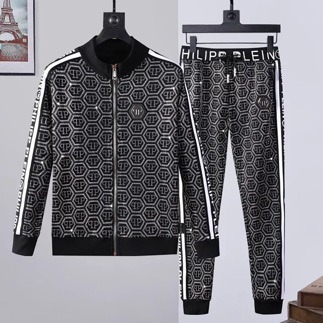 Philipp Plein Matching Sets Zip-Up Hooded Tracksuit with Skull Motif product detail image 12