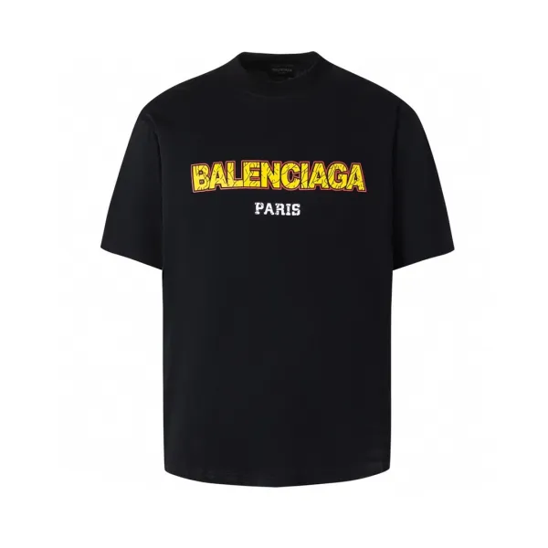 Balenciaga Logo Print Black T-Shirt - 1