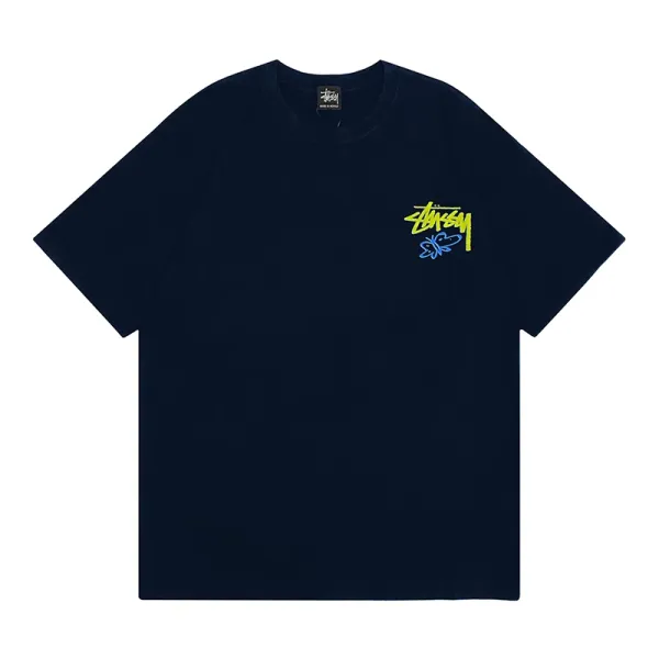 Stussy Logo Graphic Navy T-Shirt - 1