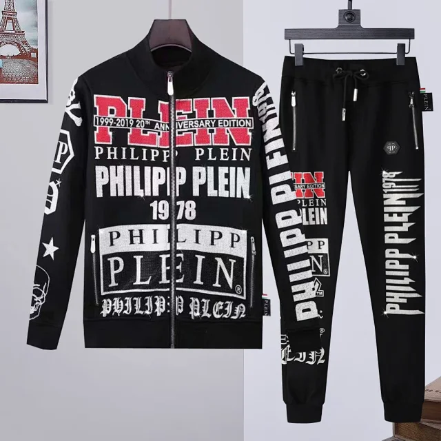 Philipp Plein Matching Sets Zip-Up Hooded Tracksuit with Skull Motif product detail image 14