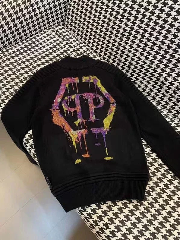 Philipp Plein Knitwear Ribbed Turtleneck Skull Embellished Sweater product detail image 11