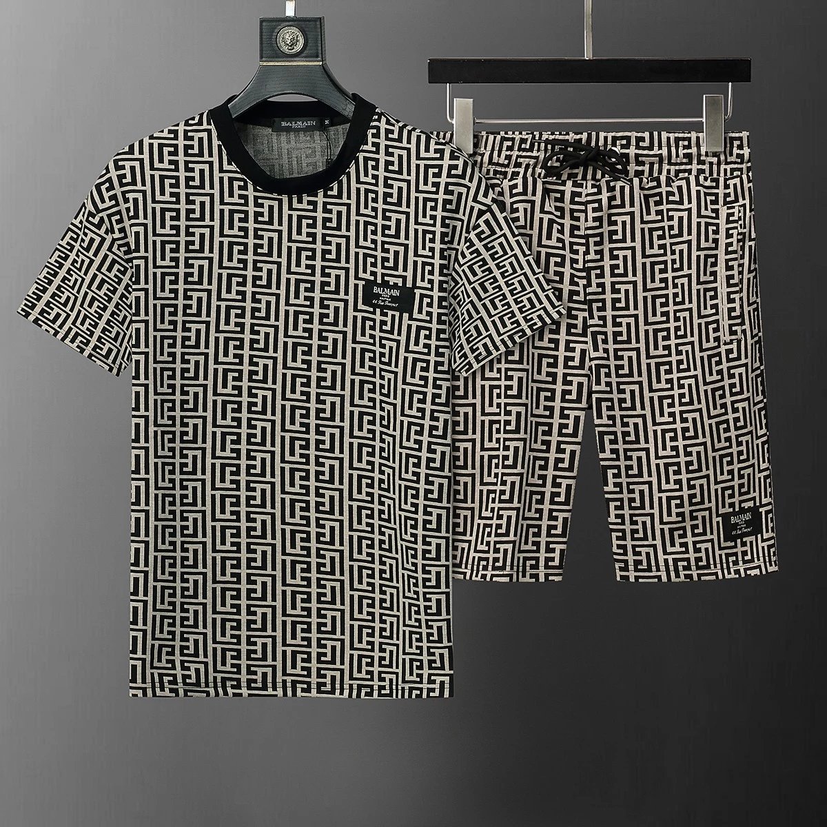 Gucci GG Monogram Panel T-Shirt and Shorts Set White/Brown - 12