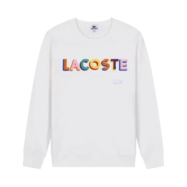 Lacoste Crocodile Oval Logo Crewneck Sweatshirt White - 8