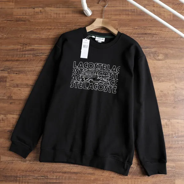 Lacoste Graphic Print Black Hoodie - 1