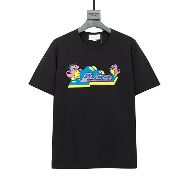 Gucci T-Shirts Short-Sleeve Graphic Logo Print product detail image 11