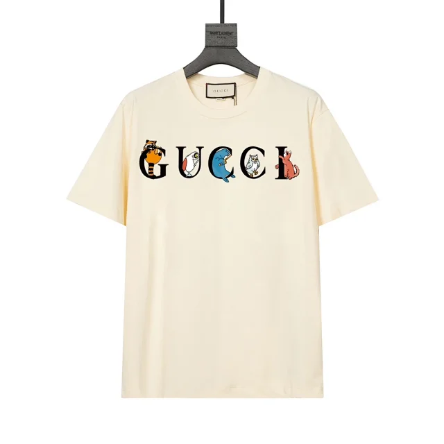 Gucci T-Shirts Short-Sleeve Graphic Logo Print product detail image 12