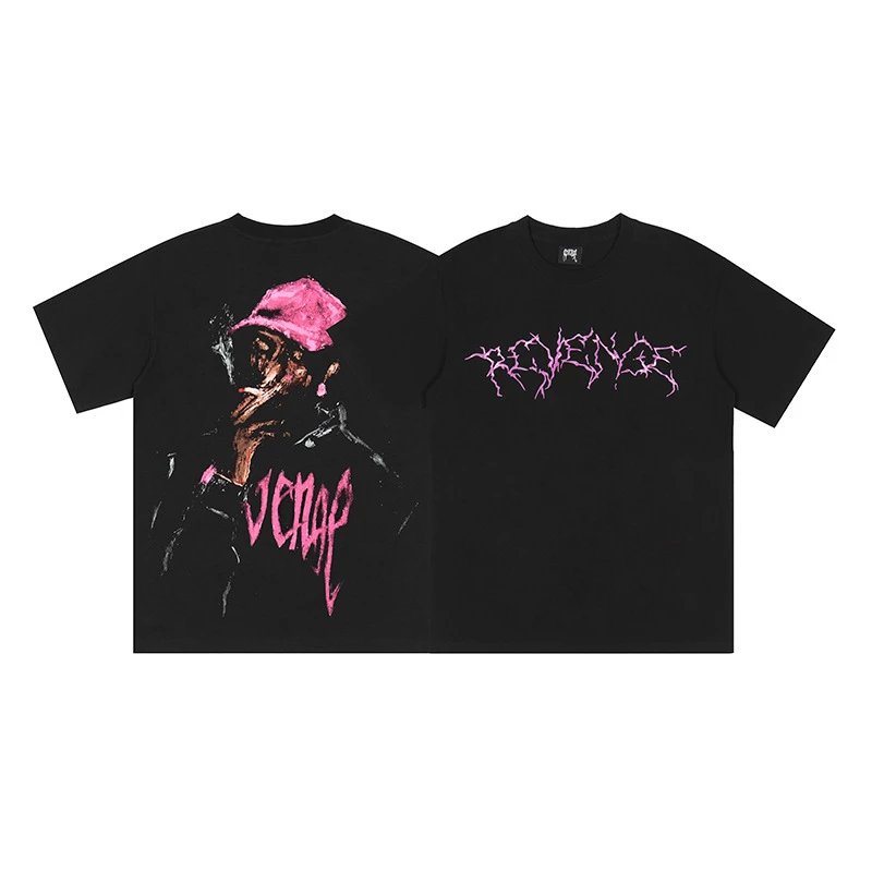 Revenge Skull and Logo Graphic White T-Shirt - 15