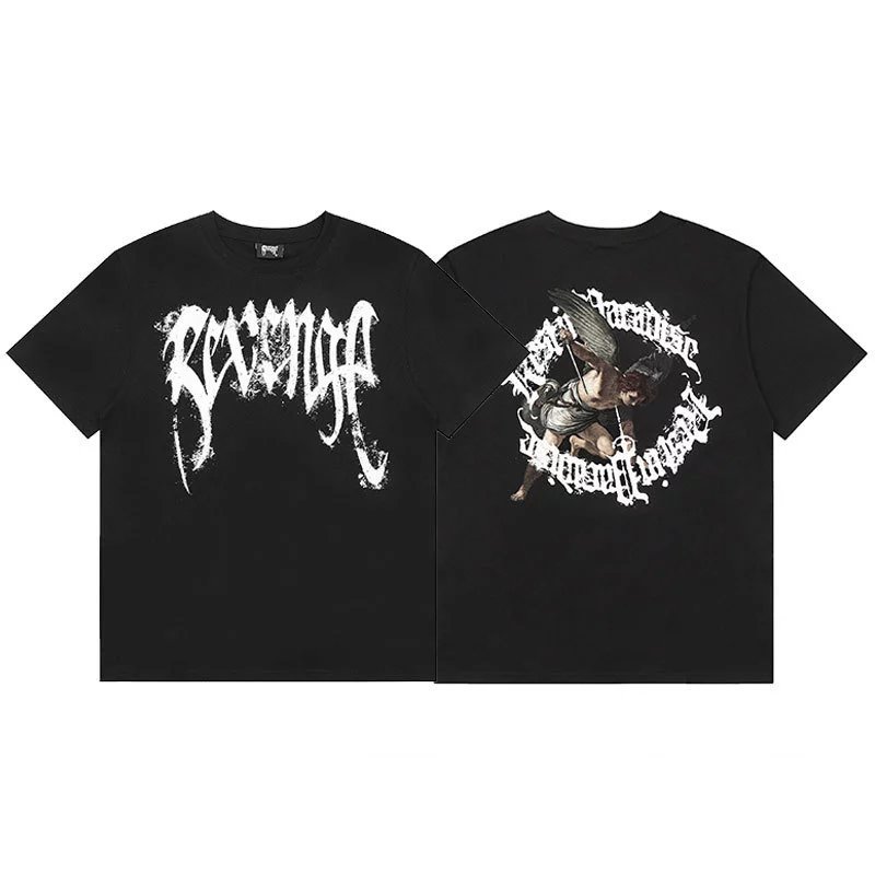 Revenge Skull and Logo Graphic White T-Shirt - 7