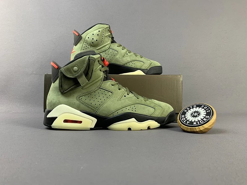 Jordan 6 x Travis Scott Medium Olive Infrared